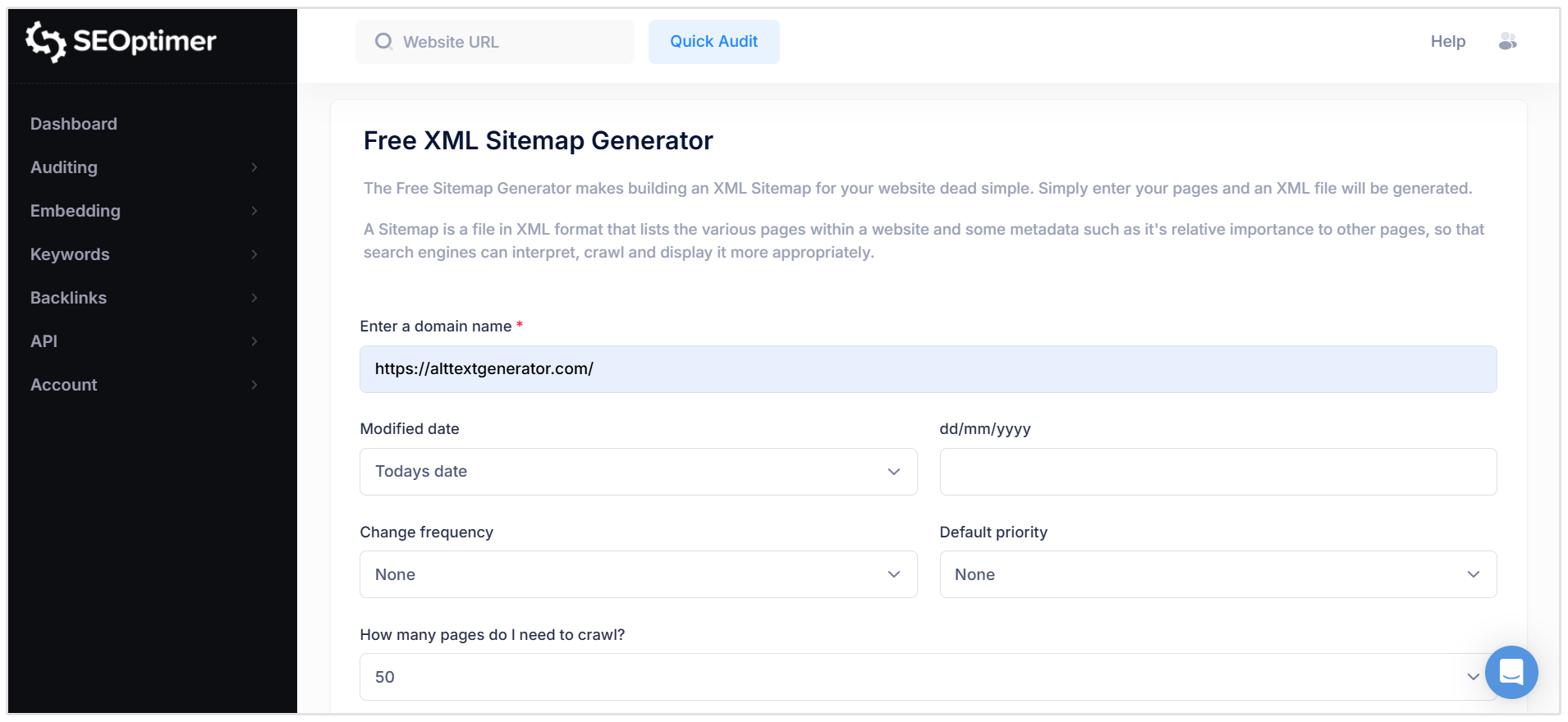 XML generator værktøj